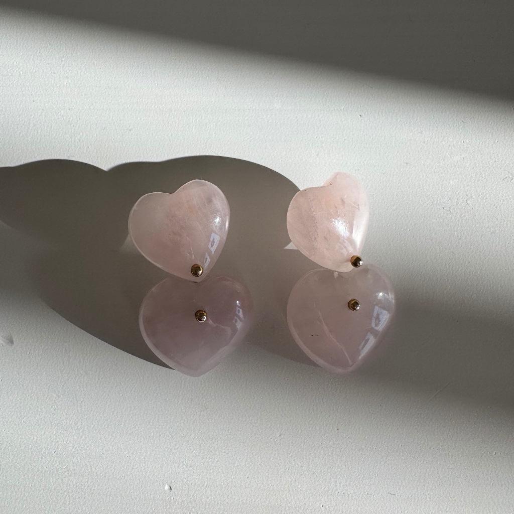Tuckernuck Light Pink Heart Drop Earrings